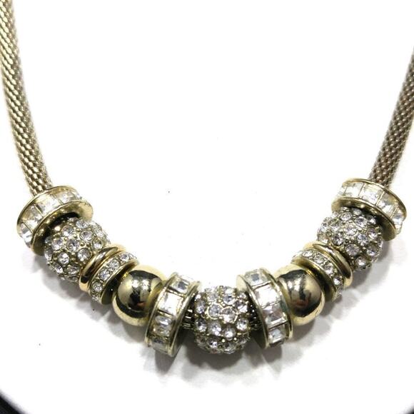 Chico's Sliding Rhinestone Charms Mesh Rope Necklace, 22 Inches - Picture 3 of 6